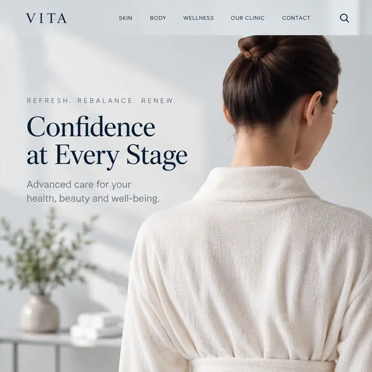 Luxury cosmetic wellness website focused on confidence and patient care.